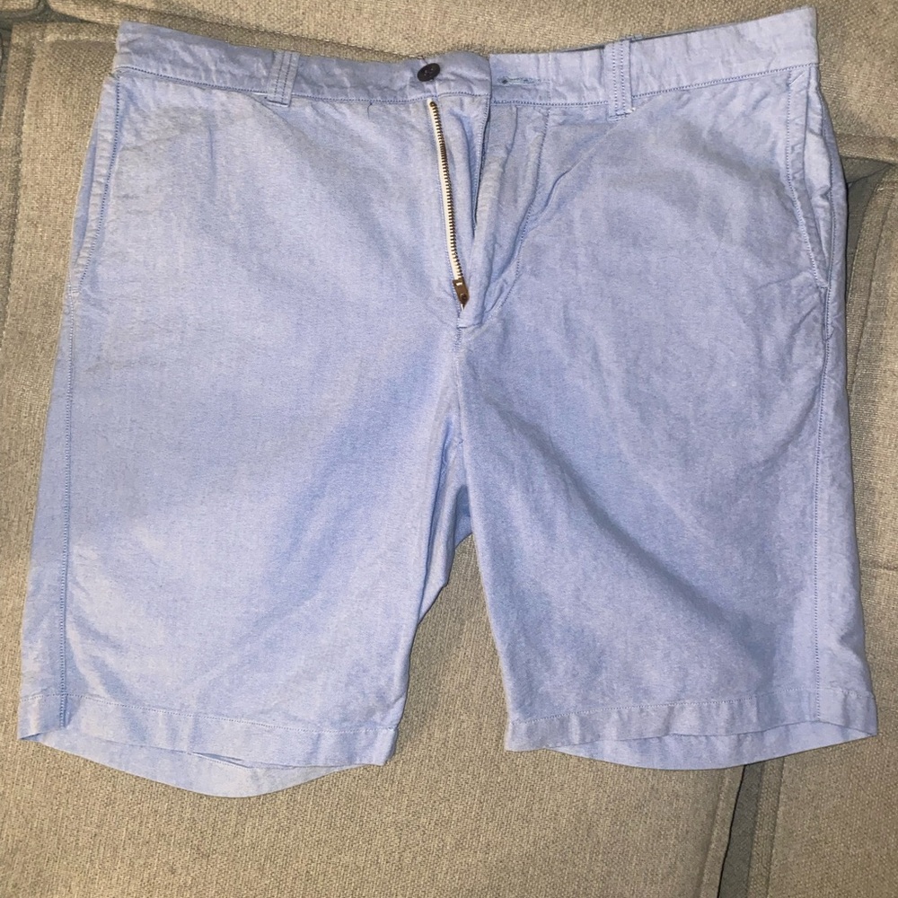 J. Crew Sky Blue Men's Flat Front Shorts size 36 with 10” inseam